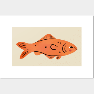 Fish Painting Hand Drawn Posters and Art